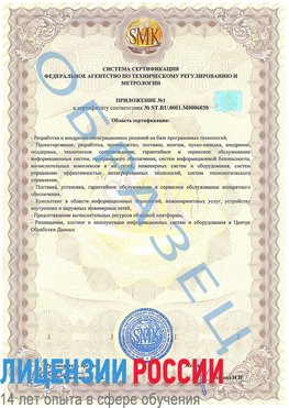 Образец сертификата соответствия (приложение) Лыткарино Сертификат ISO 27001